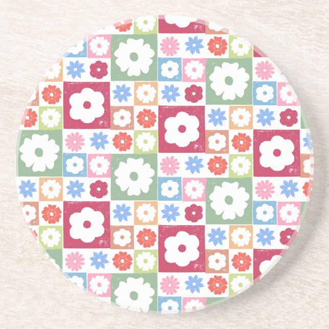 Petals In Silence 05. Floral Pattern. Coaster (Front)