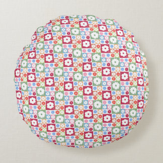 Petals In Silence 05. Floral Pattern. Round Cushion