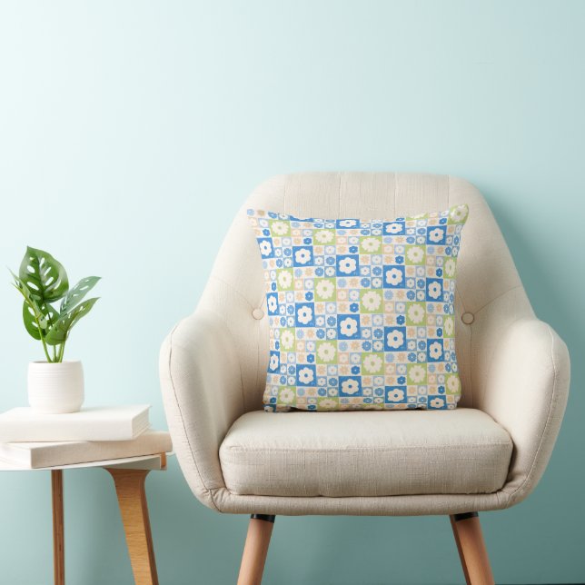 Petals In Silence 06. Floral pattern.  Cushion (Chair)