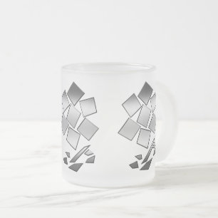 Petals of chrome frosted glass coffee mug