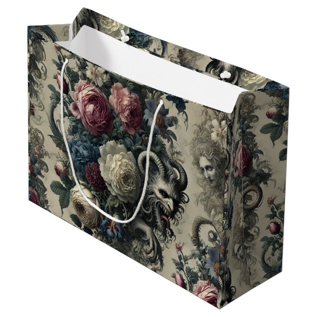 Petals of Decadence – Gothic Baroque  Large Gift Bag (Front Angled)