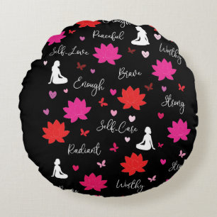 Petals of Strength Round Floral Cushion