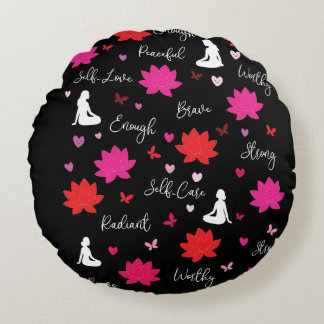 Petals of Strength | Round Floral Cushion