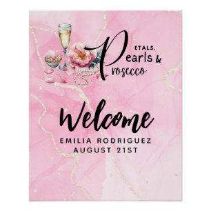 Petals Pearls Prosecco Favours Bridal Shower Poster