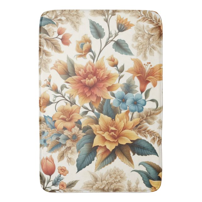 Petals & Poetry A Floral Affair Bath Mat (Front Vertical)