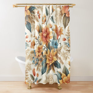 Petals & Poetry Elegant Floral Shower Curtain