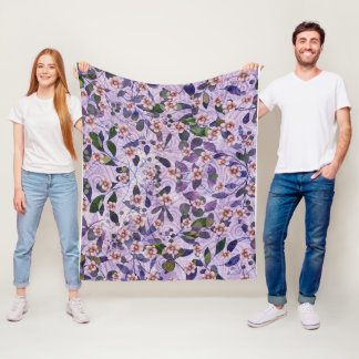Petals & Poetry - Nature Inspired Floral Art -  Fleece Blanket
