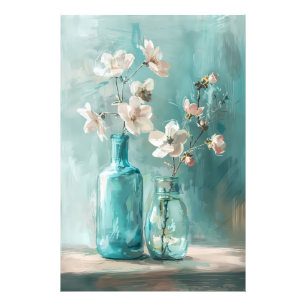 Petals & Porcelain: Farmhouse Rose Vase Watercolor Photo Print