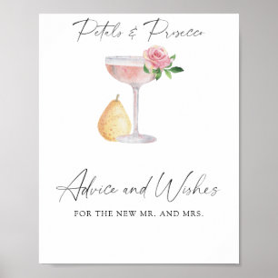 Petals & Prosecco - advice and wishes Poster