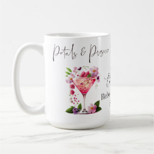 Petals & Prosecco Blush Pink Floral Bridal Shower Coffee Mug