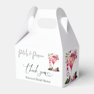 Petals & Prosecco Blush Pink Floral Bridal Shower Favour Box