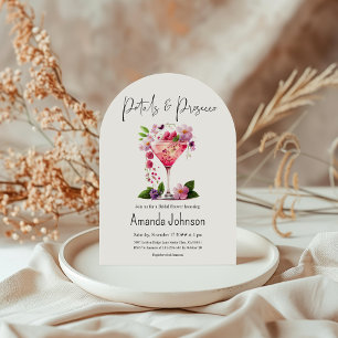 Petals Prosecco Blush Pink Floral Bridal Shower  Invitation