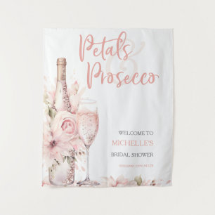 Petals & Prosecco Blush Pink Floral Bridal Shower Tapestry