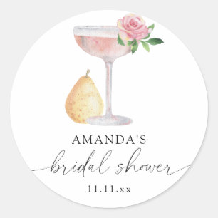 Petals & Prosecco - bridal shower Classic Round Sticker