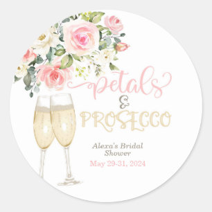Petals & Prosecco Bridal Shower Classic Round Sticker