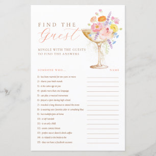 Petals & Prosecco Bridal Shower Find the Guest