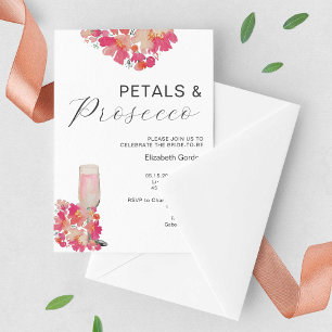 Petals & Prosecco Bridal Shower Floral Pink Chic Invitation