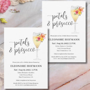 Petals & Prosecco Bridal Shower Invitation