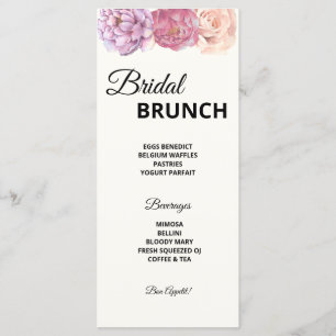 Petals & Prosecco Bridal Shower Menu