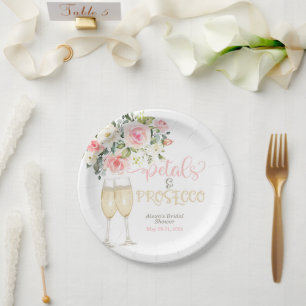 Petals & Prosecco Bridal Shower Paper Plate