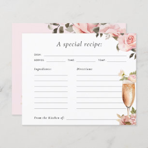 Petals & Prosecco Bridal Shower Recipe Card