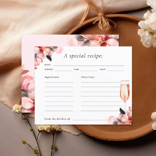 Petals & Prosecco Bridal Shower Recipe Card