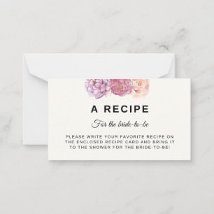 Petals & Prosecco Bridal Shower Recipe Card