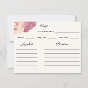 Petals & Prosecco Bridal Shower Recipe Instruction Card