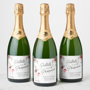 Petals & Prosecco Bridal Shower Sparkling Wine Lab Sparkling Wine Label