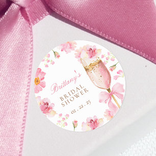 Petals Prosecco Bridal Shower Sticker