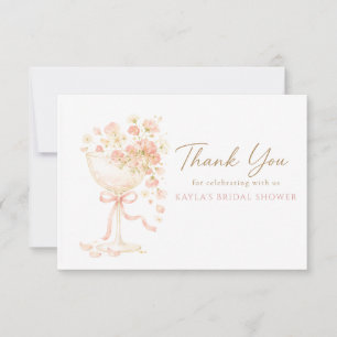 Petals & Prosecco Bridal Shower Thank You Card