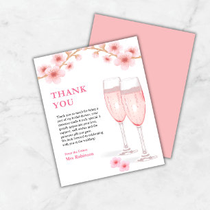 Petals & Prosecco Bridal Shower Thank You Card 