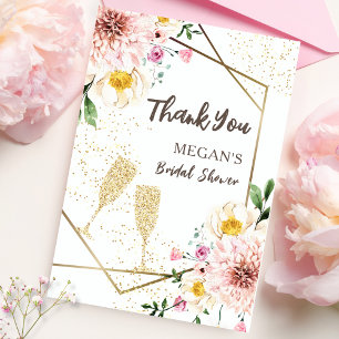 Petals & Prosecco   Bridal Shower Thank You Card