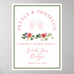 Petals & Prosecco Bridal Shower Welcome Poster
