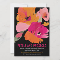 Petals & Prosecco Bright Abstract Floral Black