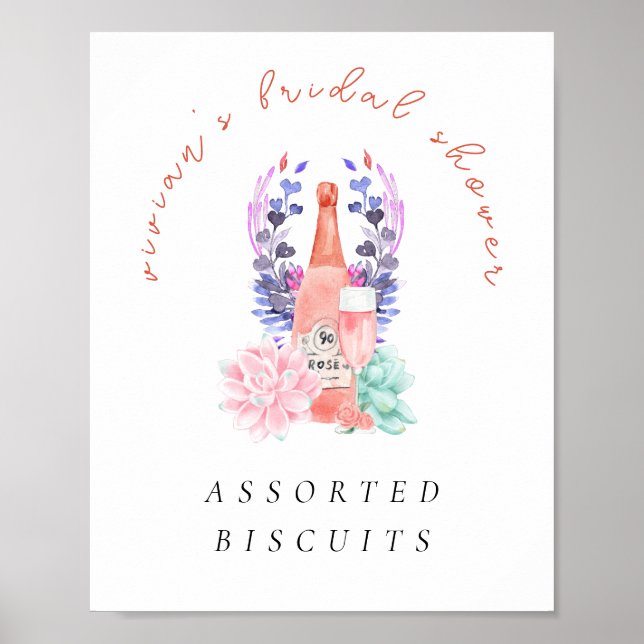 Petals & Prosecco Champagne Bridal Shower Food Poster (Front)
