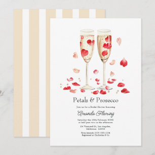 Petals & Prosecco Champagne Bridal Shower Invitation