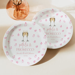 Petals & Prosecco Champagne Bridal Shower  Paper Plate