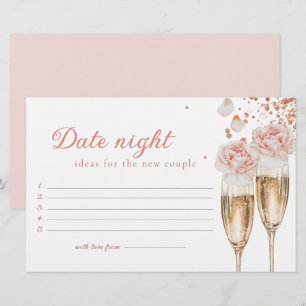 Petals & Prosecco Date Night Game Bridal Shower Stationery