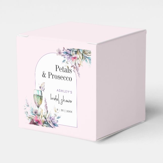 Petals & Prosecco Floral Arch Bridal Shower Favour Box (Front Side)