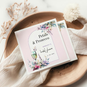 Petals & Prosecco Floral Arch Bridal Shower Napkin