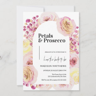 Petals & Prosecco Floral Arch Spring Bridal Shower Invitation