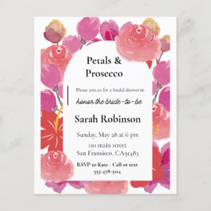Petals & Prosecco Floral Arch Summer Bridal Shower Flyer