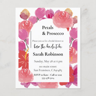 Petals & Prosecco Floral Arch Summer Bridal Shower Flyer