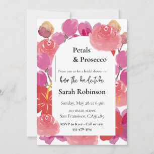Petals & Prosecco Floral Arch Summer Bridal Shower Invitation