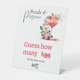 Petals Prosecco Floral Bridal Shower Brunch Guess Pedestal Sign