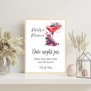 Petals & Prosecco Floral Bridal Shower Date Game  Poster