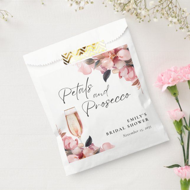 Petals & Prosecco Floral Bridal Shower Favour Bags (Sealed)