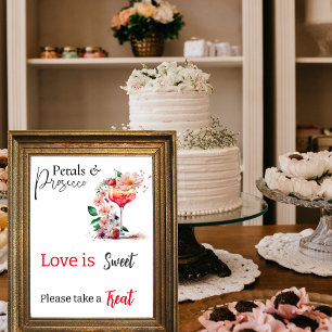 Petals Prosecco Floral Bridal Shower Favour Gift Poster