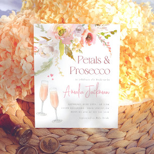 Petals & Prosecco Floral Bridal Shower Invitation